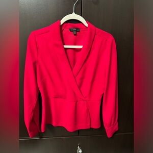 J Crew Red Blouse Size 8